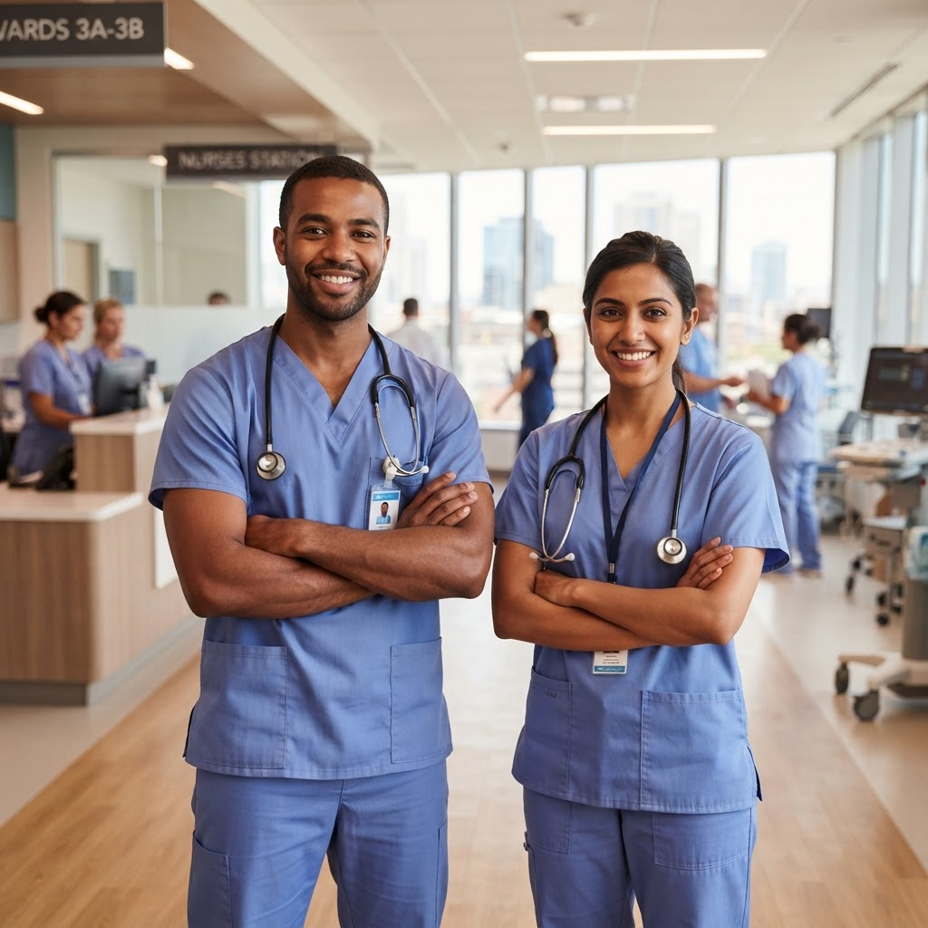 Two doctors in an Australian hospital